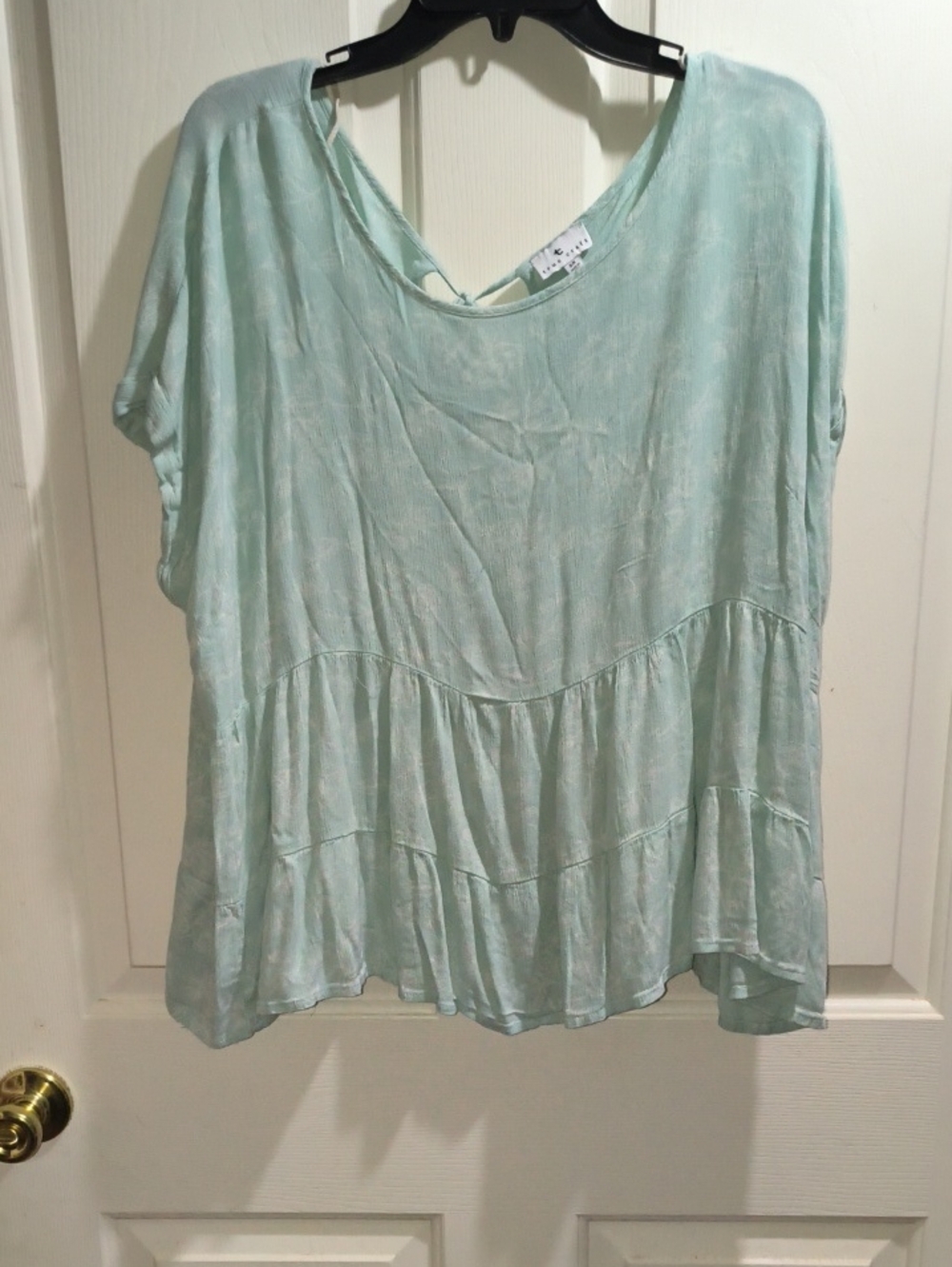 True Craft Mint Green Short Sleeve Tiered Tunic